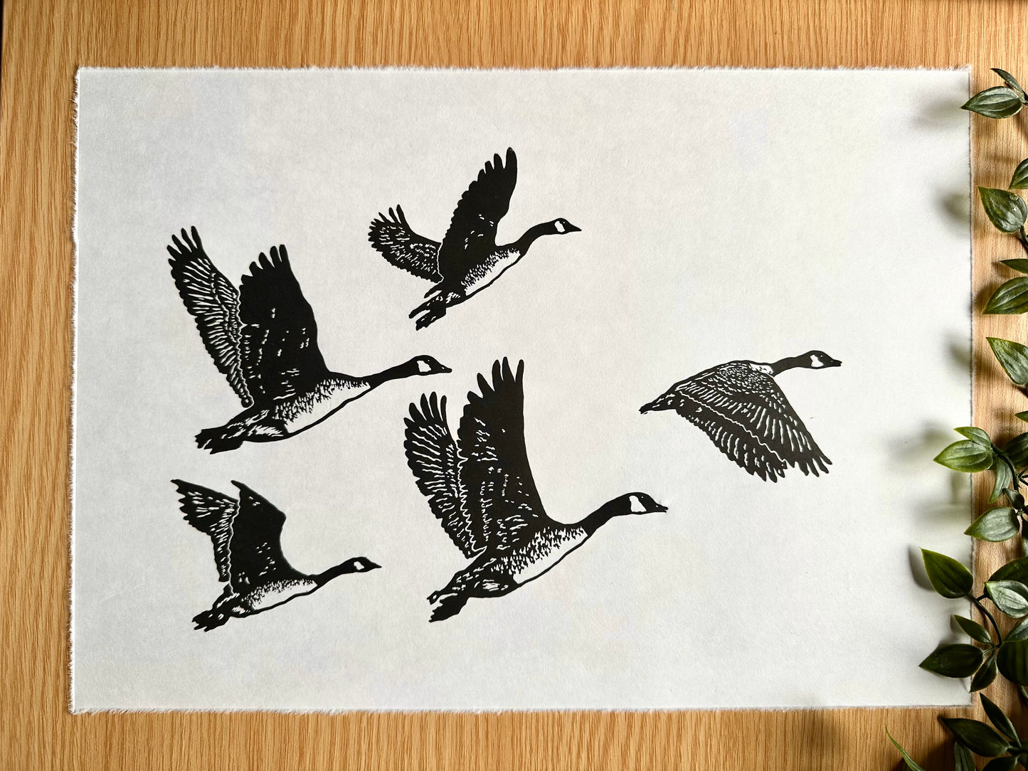 'Fly Away Home' limited edition linocut print