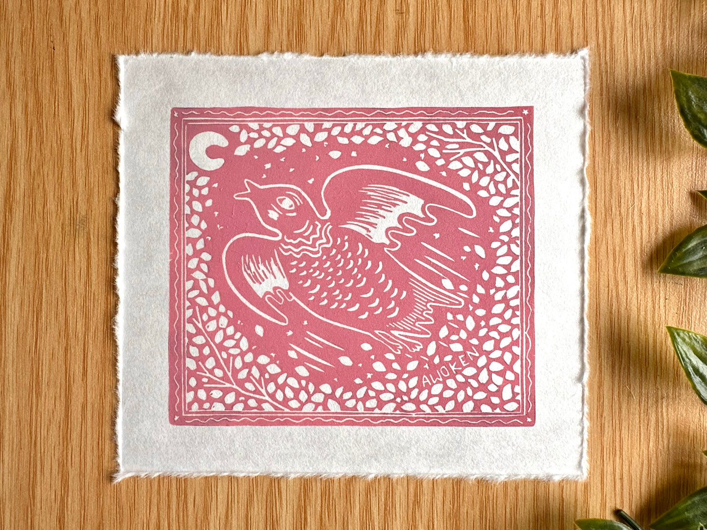 'Awoken' limited edition linocut print
