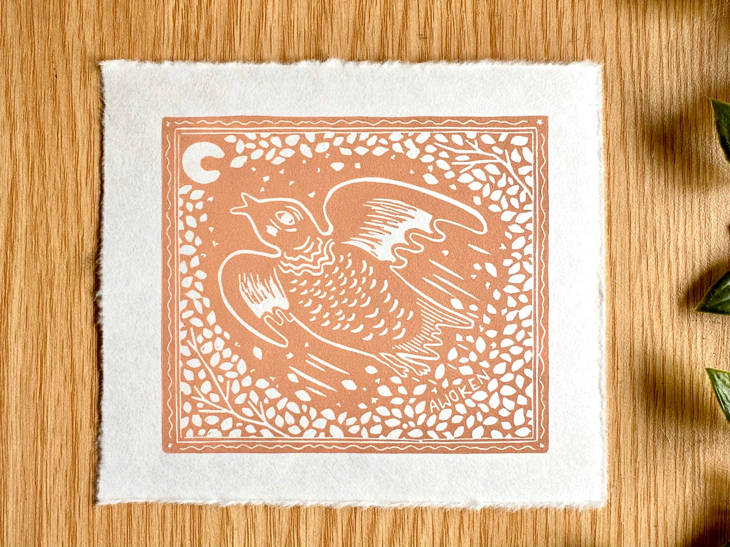 'Awoken' limited edition linocut print
