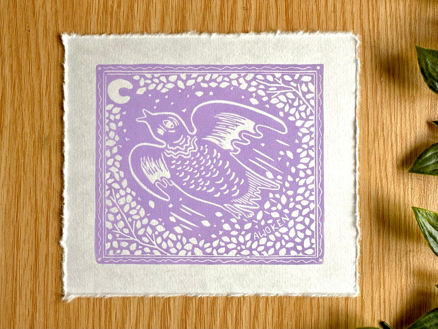 'Awoken' limited edition linocut print