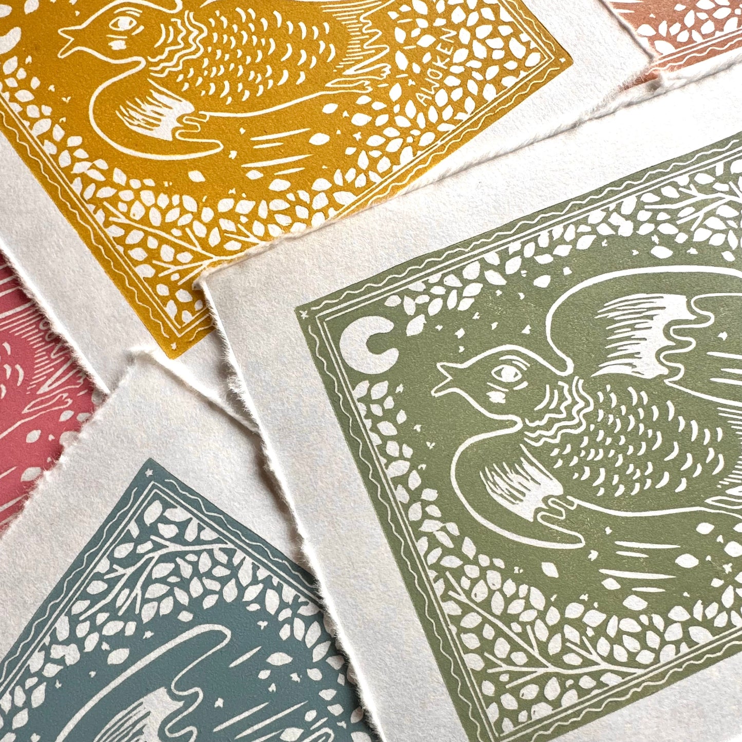 'Awoken' limited edition linocut print
