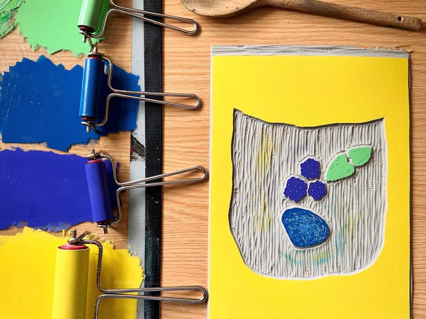 'Things We Found On Our Walk: Summer' limited edition linocut print