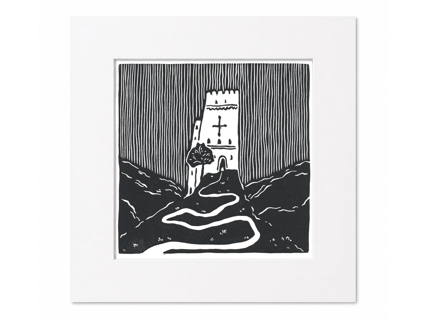 'Fortress' - Scottish medieval castle original limited edition linocut print