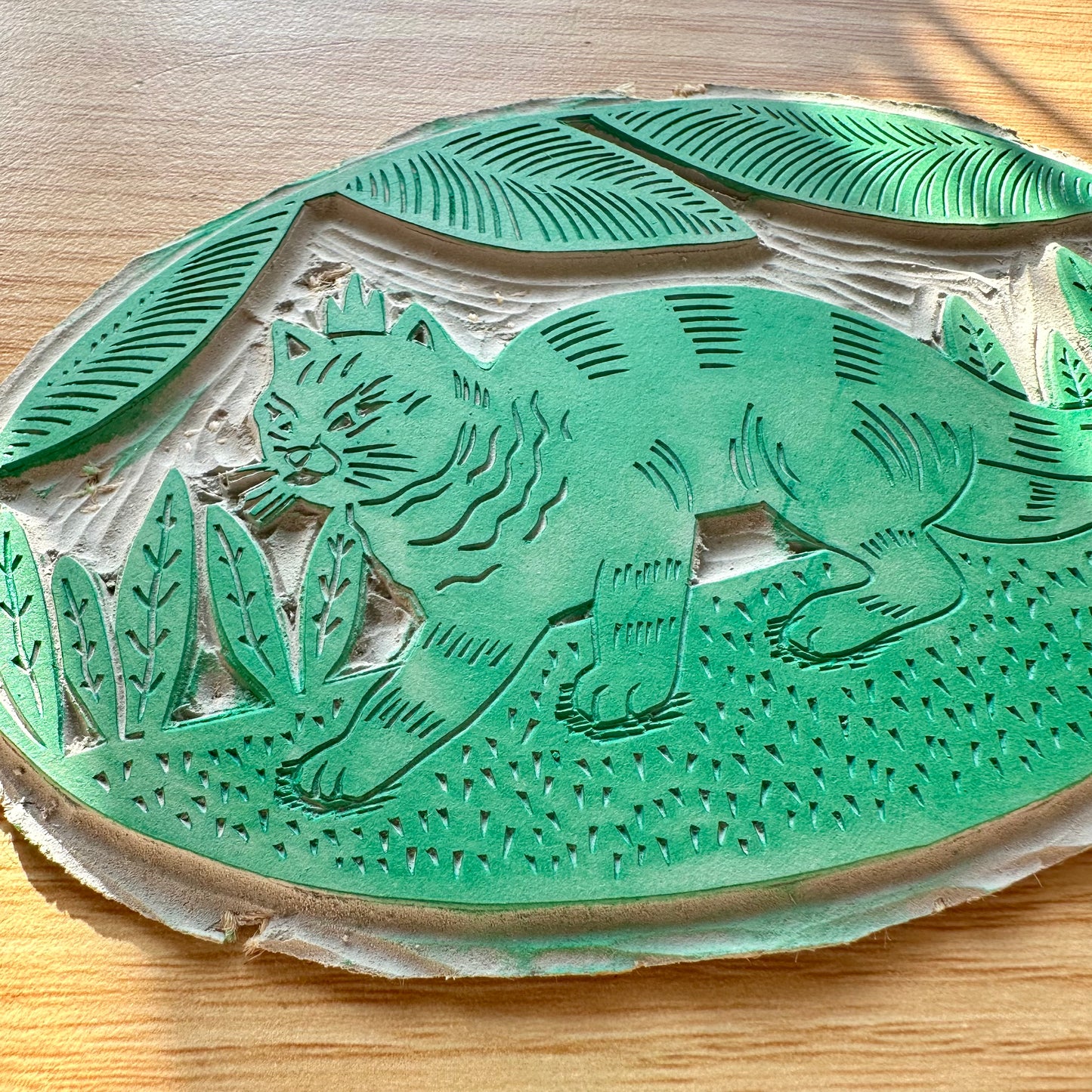 'Warrior' - Jungle cat limited edition linocut print