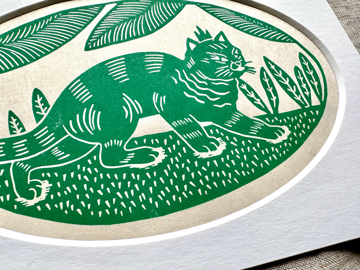 'Warrior' - Jungle cat limited edition linocut print