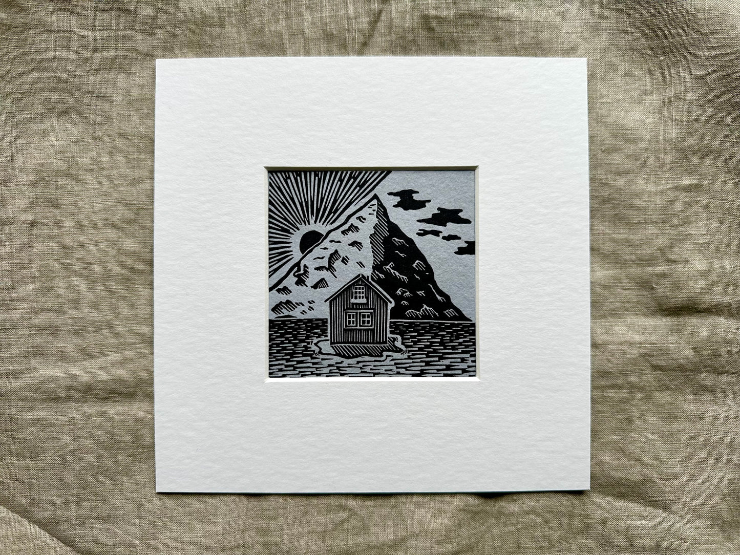 'Fjord' limited edition linocut print