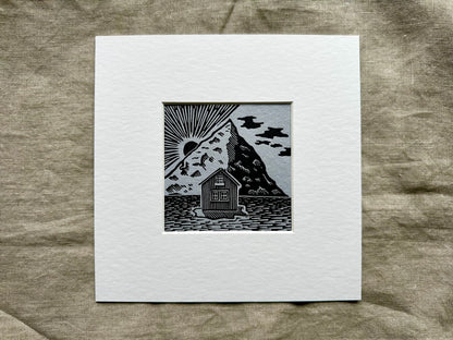 'Fjord' limited edition linocut print