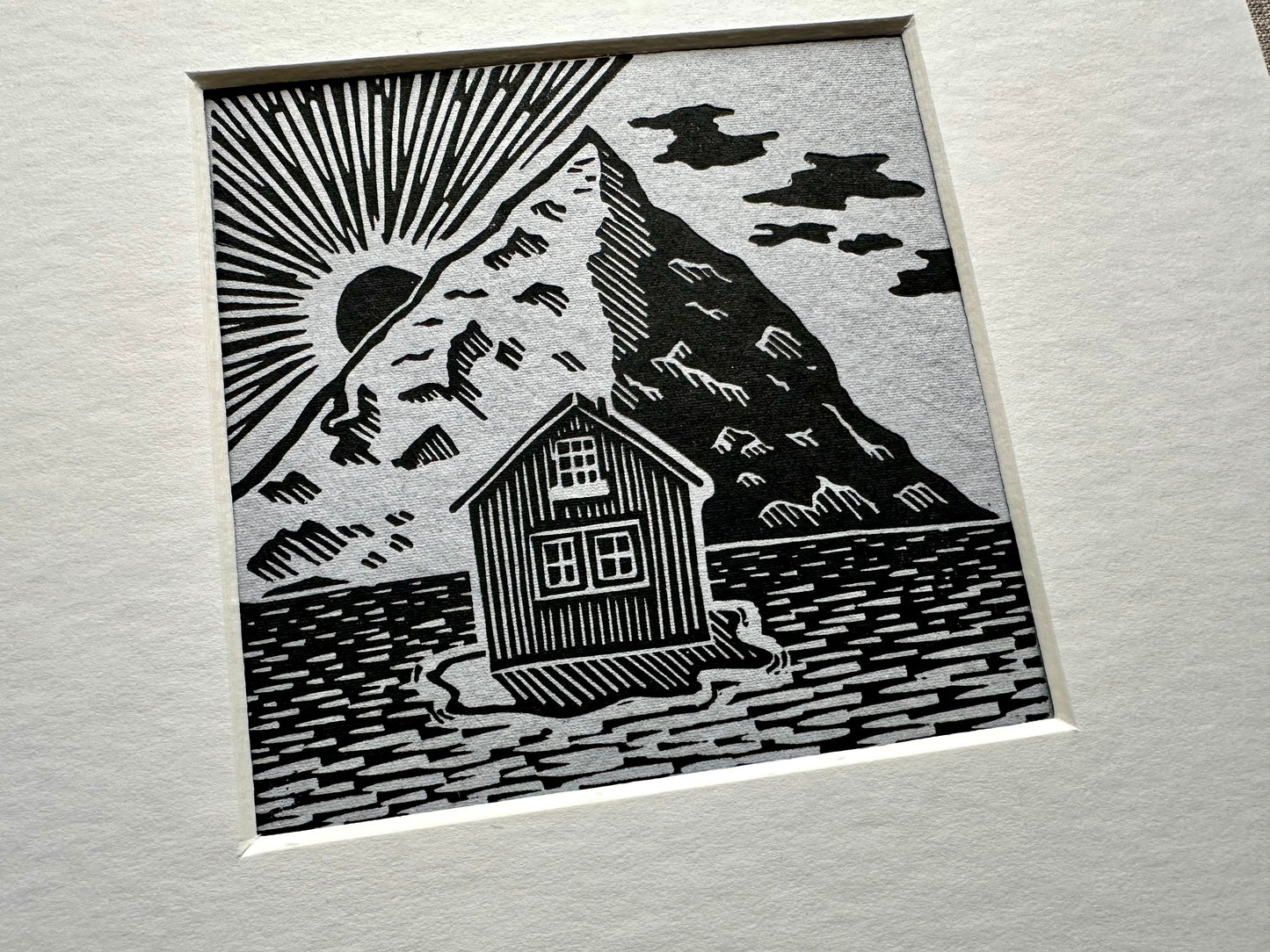 'Fjord' limited edition linocut print