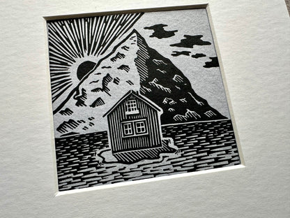 'Fjord' limited edition linocut print