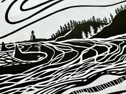 'Vancouver Island' limited edition linocut print