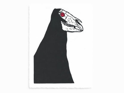 'Moot' - Mari Lwyd Ickeny original pagan folk linocut print limited edition