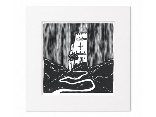 'Fortress' - Scottish medieval castle original limited edition linocut print