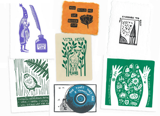 The WORDS Collection - original linocut prints