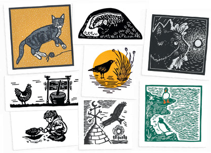 The ANIMALS Collection - original linocut prints
