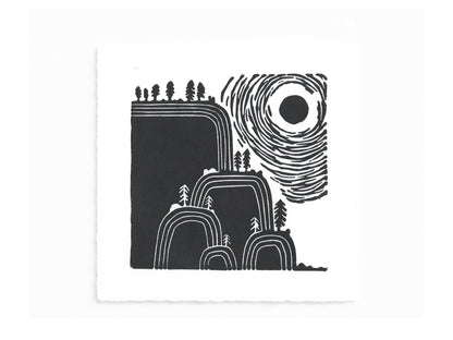 The TINY LANDSCAPES Collection - original linocut prints