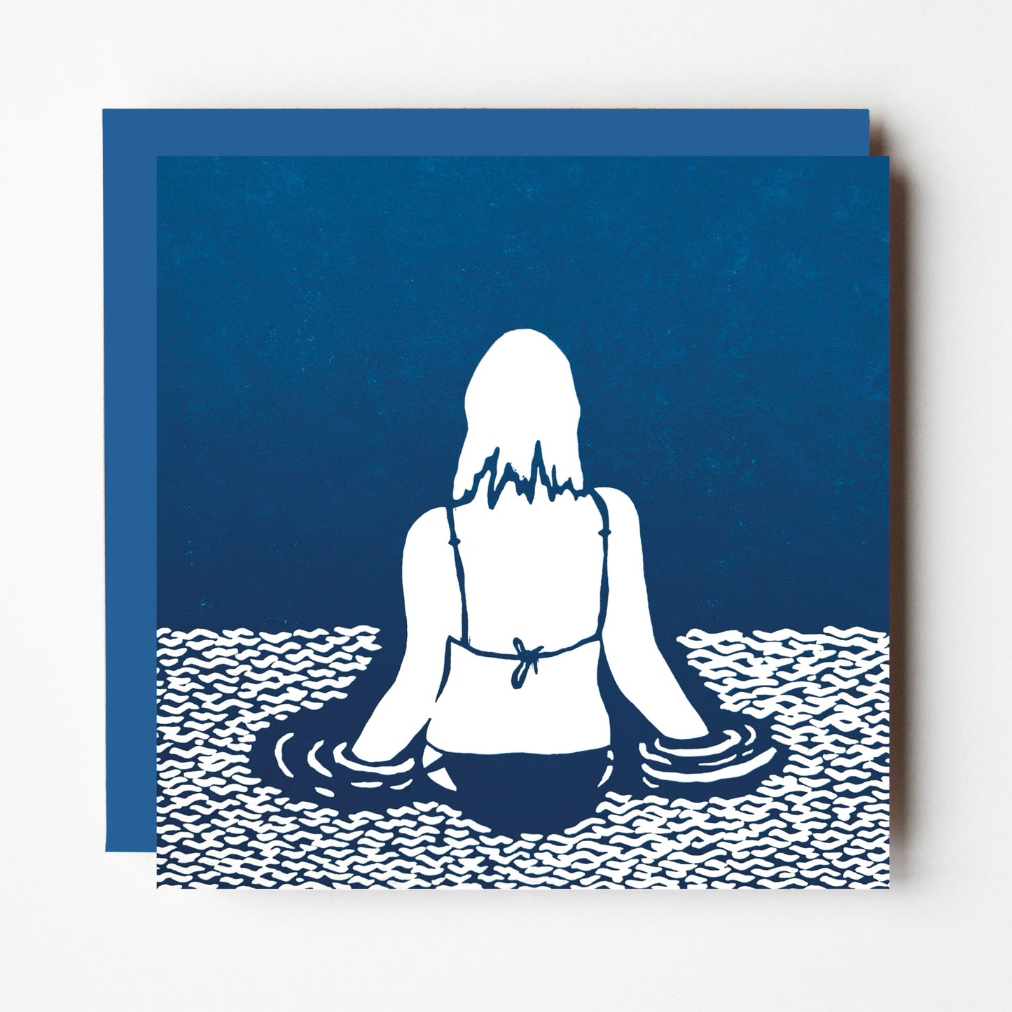 The Water Collection - linocut wild swimming, rivers and seas - blank greeting cards