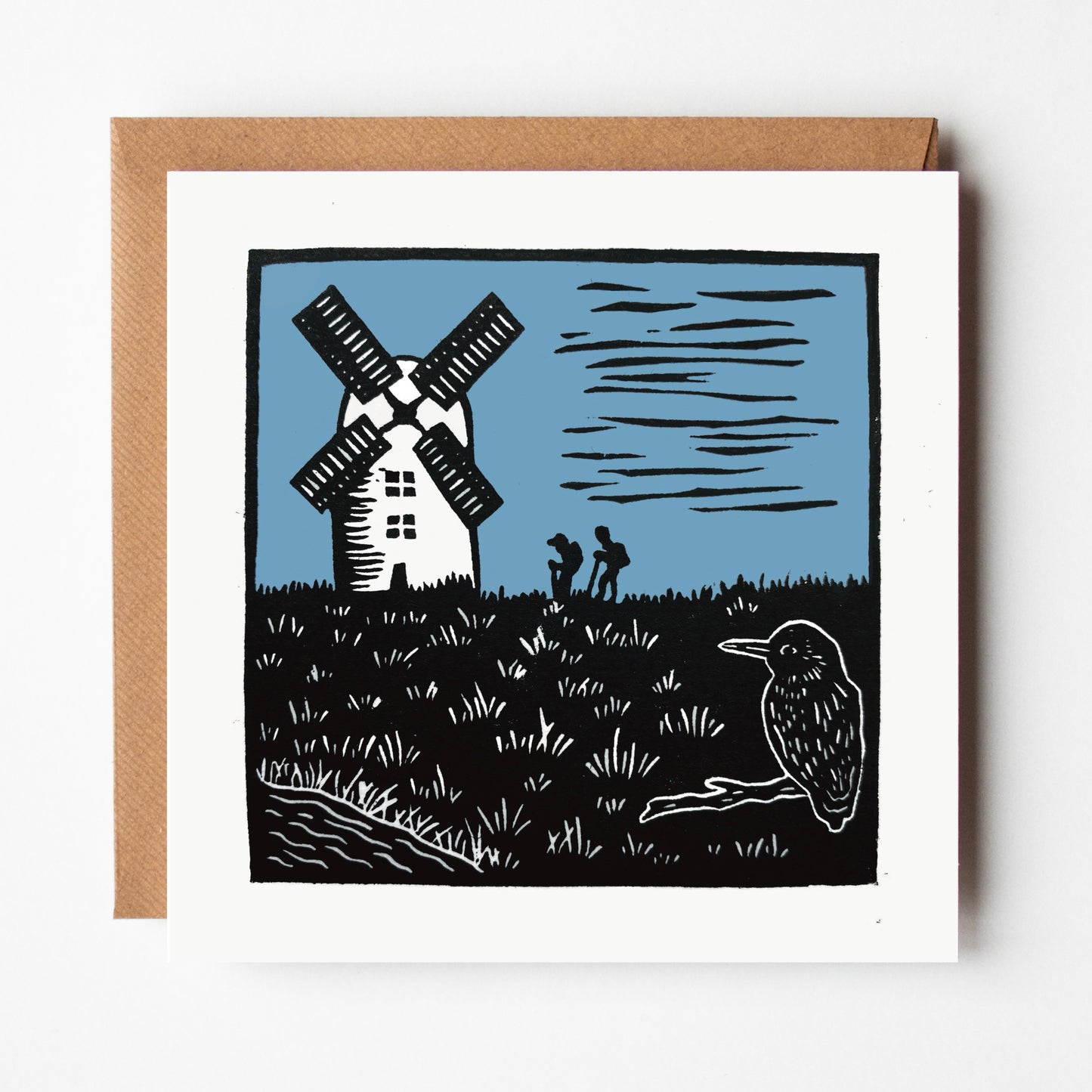 The Water Collection - linocut wild swimming, rivers and seas - blank greeting cards