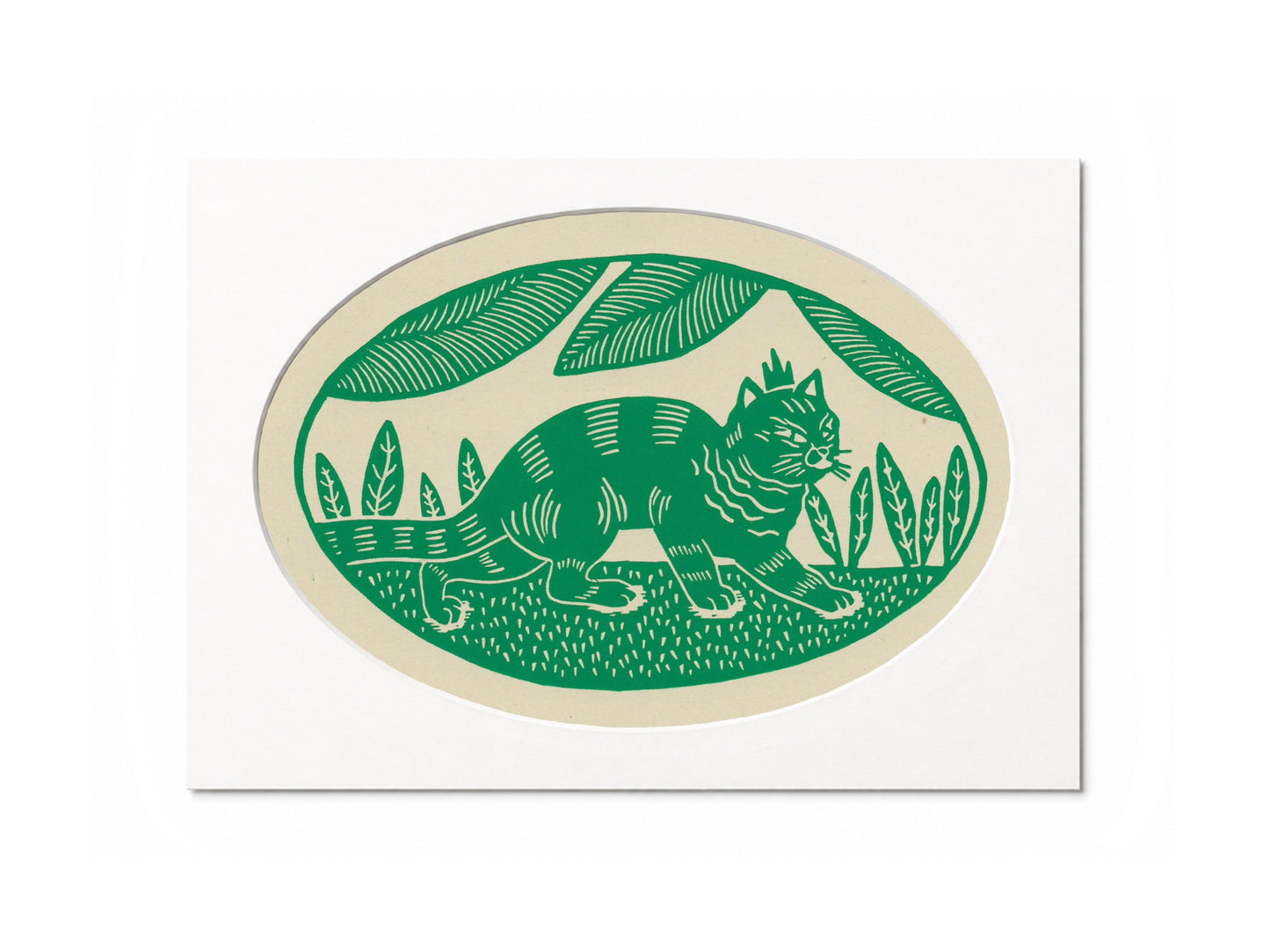 'Warrior' - Jungle cat limited edition linocut print