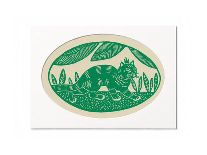 'Warrior' - Jungle cat limited edition linocut print