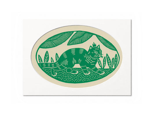 'Warrior' - Jungle cat limited edition linocut print