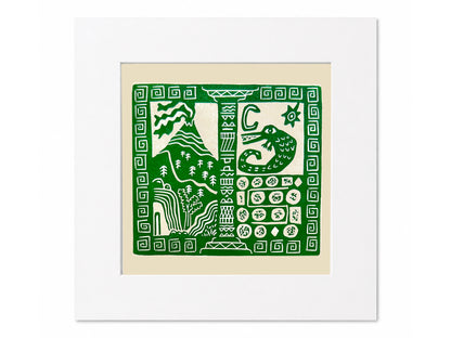 'El Dorado' - Limited edition rainforest folk linocut print