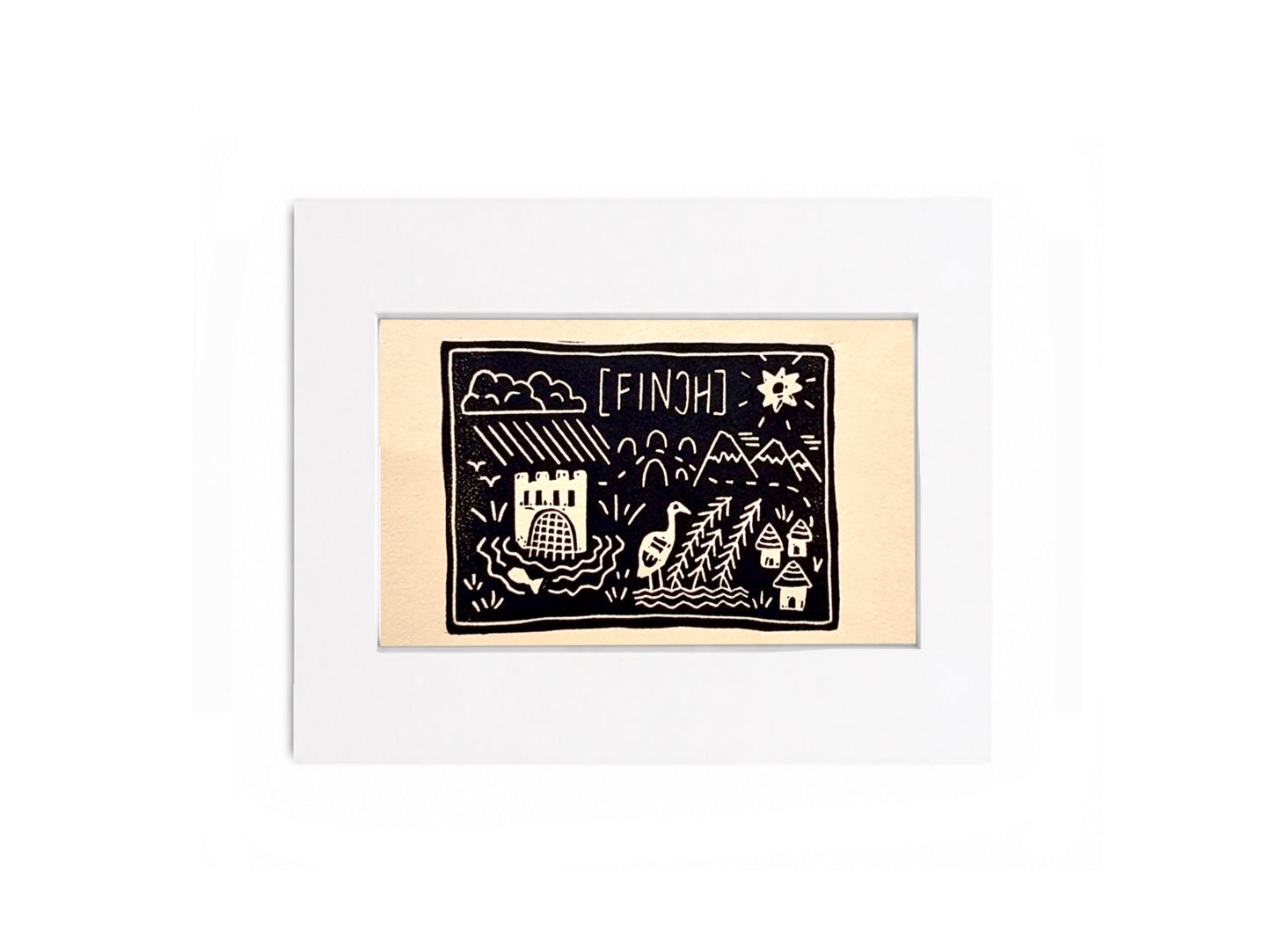 Mini medieval fantasy maps - limited edition hand printed linocut