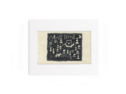 Mini medieval fantasy maps - limited edition hand printed linocut