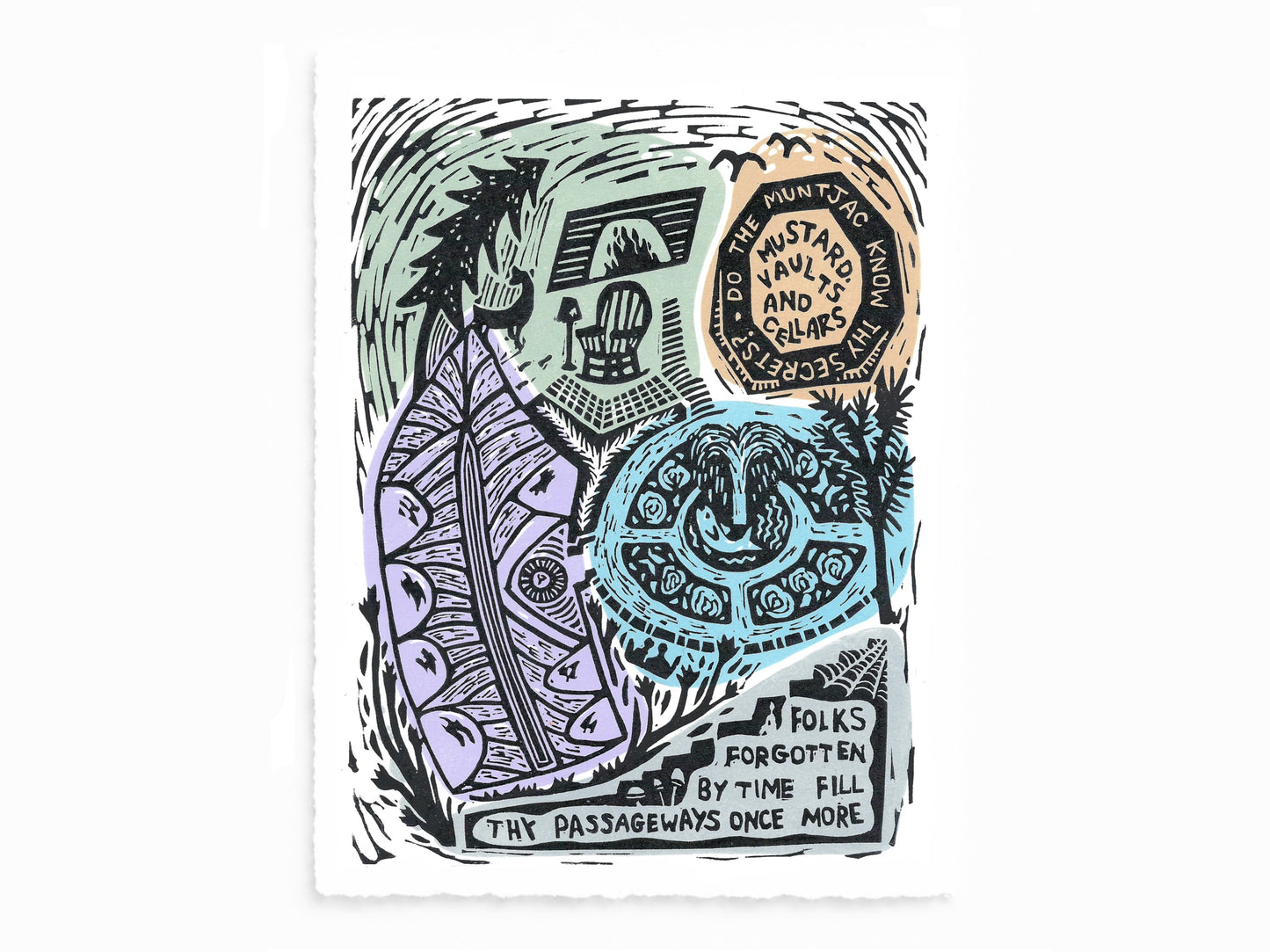 The WORDS Collection - original linocut prints