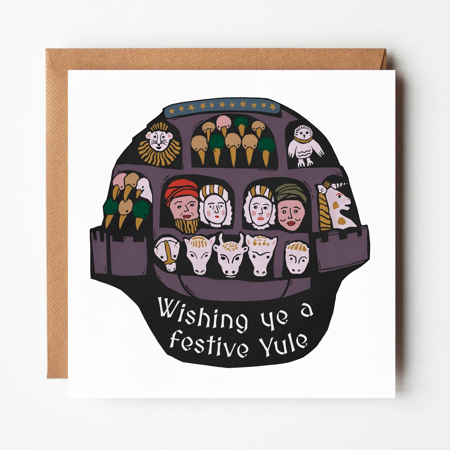 'Medieval Yule' Greeting Card on Recycled paper