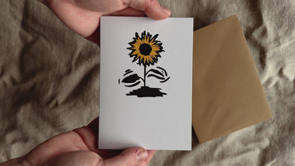 'Sunflower' Greeting Card on Recycled paper
