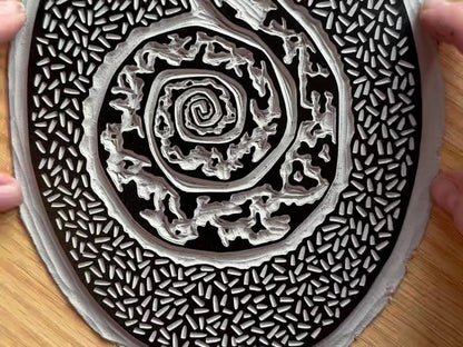 'Spiral Sun' limited edition linocut print