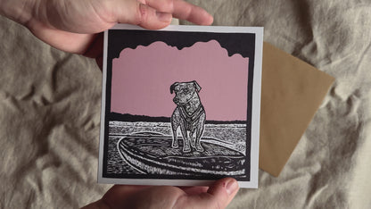 'Pippa Goes Paddleboarding' Greeting Card on Recycled paper